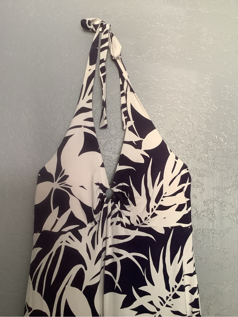 Tommy Bahama Navy and White Tropical Halter Dress Size M - Picture 7 of 14